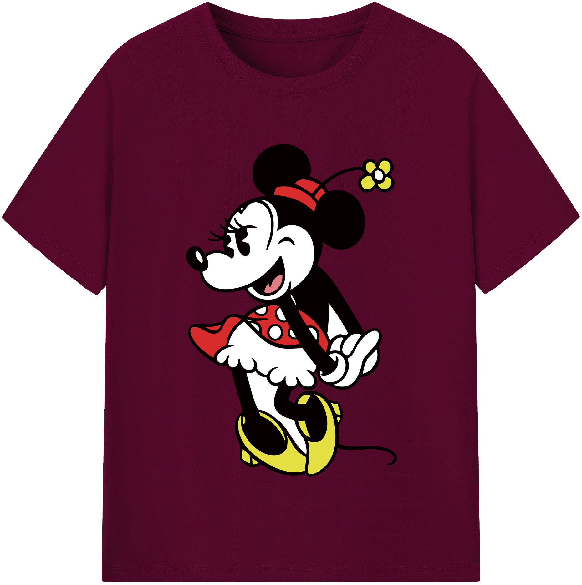 （画像用） ミッキーマウス Mickey Mouse レディースカジュアルプリントTシャツ（綿100％）